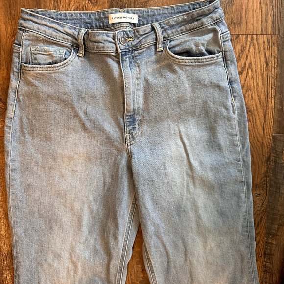 Flying Monkey High Rise Stretch Flare Leg Casual Dreaming Hill Denim Basic - Picture 4 of 9